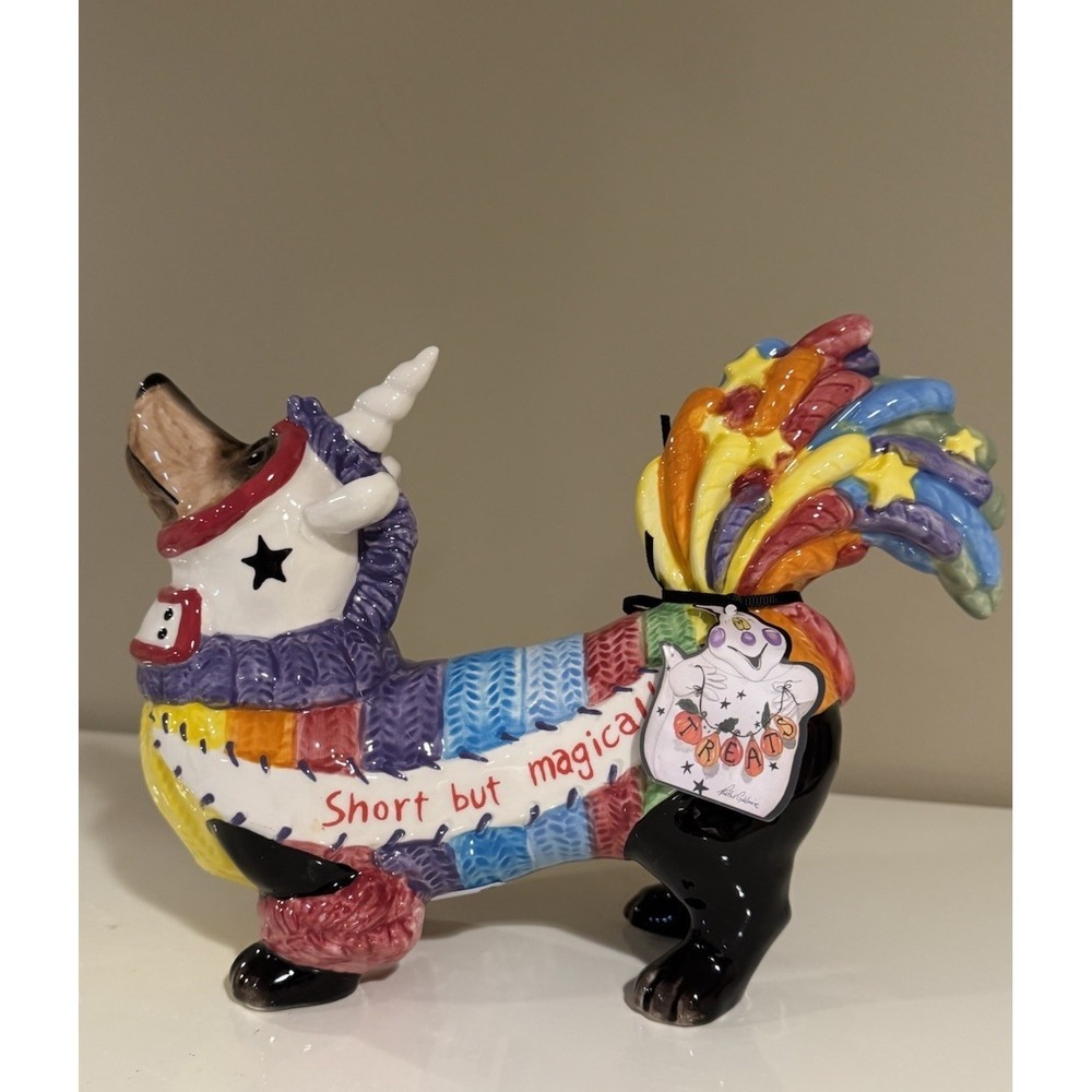 Blue Sky Clayworks Heather Goldminc Unicorn Doxie Dog Figurine‎ Halloween Decor